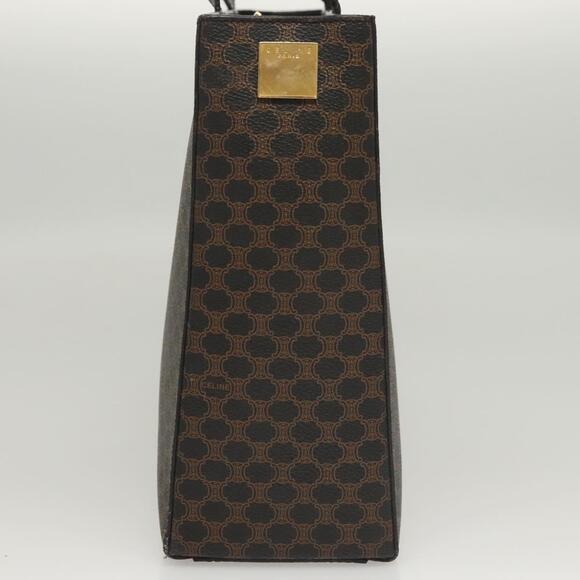 CELINE Macadam Canvas Hand Bag Pvc Leather Black Gold - Picture 5 of 13